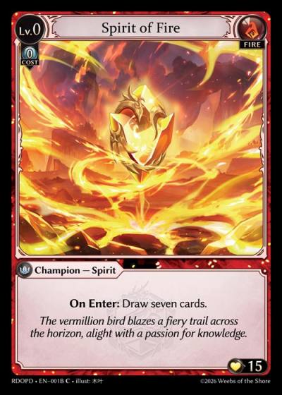 Spirit of Fire RDOPD-EN-001B-Normal-Common (C) - Radiant Origins Pantheon Decks - Grand Archive Card