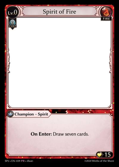 Spirit of Fire SP2-EN-039-Normal-Promotional Rare (PR) - Supporter Pack 2 - Grand Archive Card