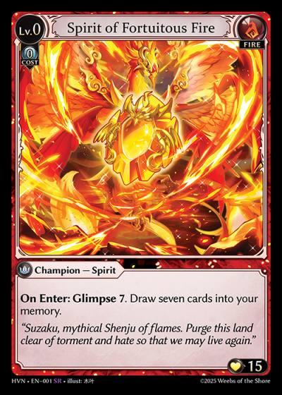 Spirit of Fortuitous Fire HVN-EN-001-Normal-Super Rare (SR) - Abyssal Heaven - Grand Archive Card