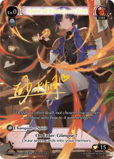 Spirit of Fortuitous Fire RDO 1st-EN-003B-Foil-Common (C) - Radiant Origins First Edition - Grand Archive Card