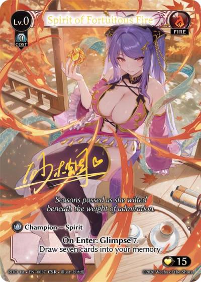 Spirit of Fortuitous Fire RDO 1st-EN-003C-Foil-Common (C) - Radiant Origins First Edition - Grand Archive Card