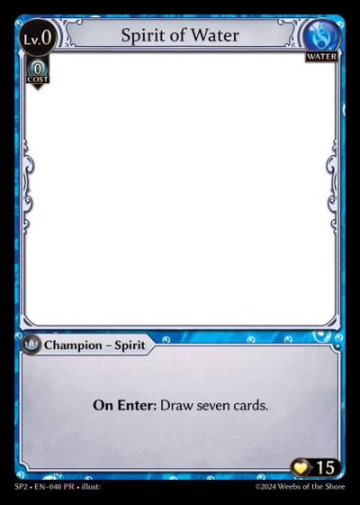 Spirit of Water SP2-EN-040-Normal-Promotional Rare (PR) - Supporter Pack 2 - Grand Archive Card
