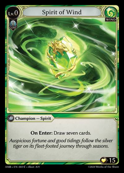 Spirit of Wind AMB-EN-003-Normal-Common (C) - Mortal Ambition - Grand Archive Card