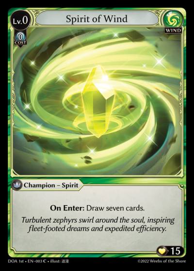 Spirit of Wind DOA 1st-EN-003-Normal-Common (C) - Dawn of Ashes First Edition - Grand Archive Card