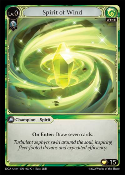 Spirit of Wind DOA Alter-EN-003-Normal-Common (C) - Dawn of Ashes Alter Edition - Grand Archive Card