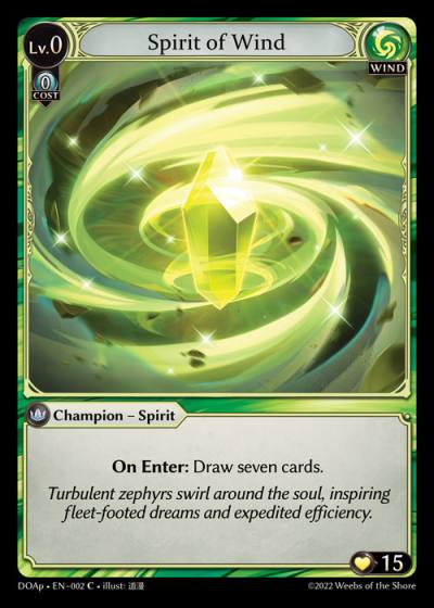 Spirit of Wind DOAp-EN-002-Normal-Common (C) - Dawn of Ashes Prelude - Grand Archive Card