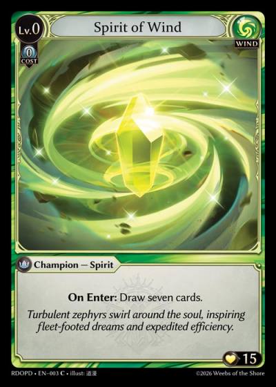 Spirit of Wind RDOPD-EN-003-Normal-Common (C) - Radiant Origins Pantheon Decks - Grand Archive Card