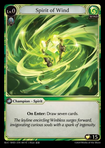 Spirit of Wind ReC-SHD-EN-001-Normal-Common (C) - Re:Collection Shadowdancer - Grand Archive Card