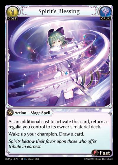 Spirit's Blessing DOAp-EN-114-Normal-Rare (R) - Dawn of Ashes Prelude - Grand Archive Card