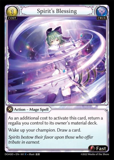 Spirit's Blessing DOASD-EN-101-Normal-Rare (R) - Dawn of Ashes Starter Decks - Grand Archive Card