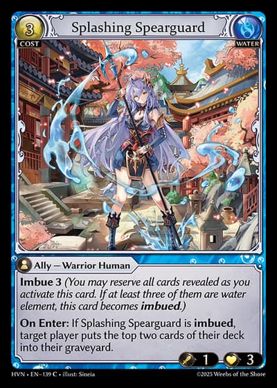 Splashing Spearguard HVN-EN-139-Foil-Common (C) - Abyssal Heaven - Grand Archive Card