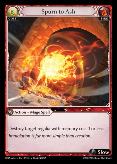 Spurn to Ash DOA Alter-EN-155-Foil-Uncommon (U) - Dawn of Ashes Alter Edition - Grand Archive Card