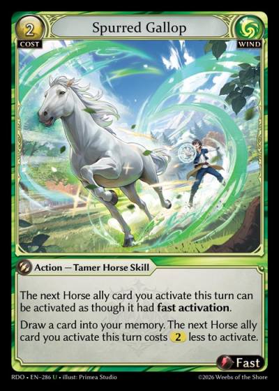 Spurred Gallop RDO-EN-286-Foil-Uncommon (U) - Radiant Origins - Grand Archive Card