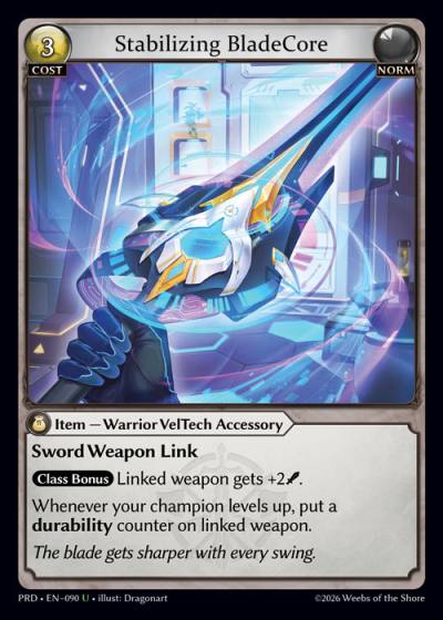 Stabilizing BladeCore PRD-EN-090-Foil-Uncommon (U) - .asphodel/paradise - Grand Archive Card