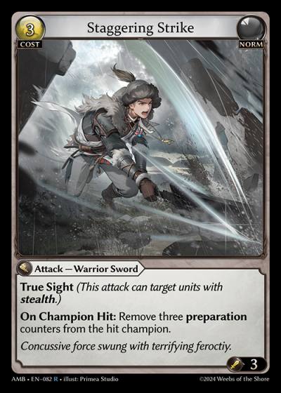 Staggering Strike AMB-EN-082-Normal-Rare (R) - Mortal Ambition - Grand Archive Card
