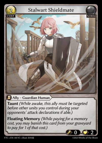Stalwart Shieldmate FTC-EN-047-Normal-Common (C) - Fractured Crown - Grand Archive Card