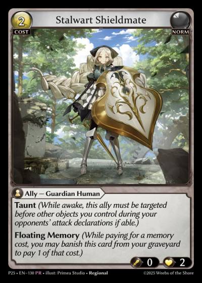Stalwart Shieldmate P25-EN-130-Foil-Promotional Rare (PR) - Promotional 2025 - Grand Archive Card