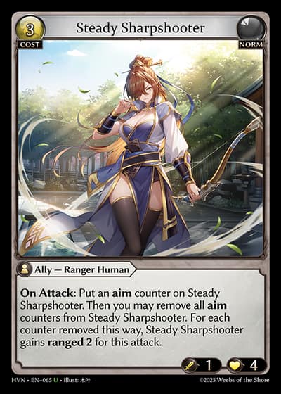 Steady Sharpshooter HVN-EN-065-Foil-Uncommon (U) - Abyssal Heaven - Grand Archive Card