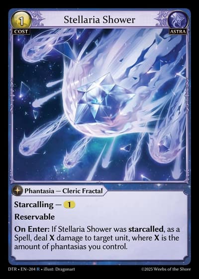 Stellaria Shower DTR-EN-204-Foil-Rare (R) - Distorted Reflections - Grand Archive Card