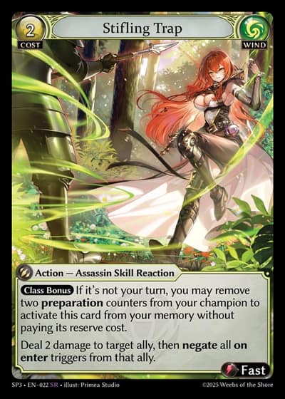 Stifling Trap SP3-EN-022-Foil-Super Rare (SR) - Supporter Pack 3 - Grand Archive Card