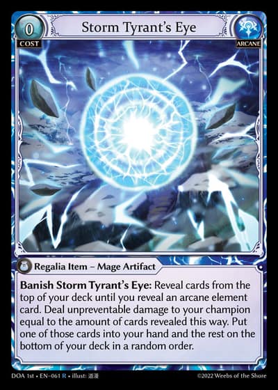 Storm Tyrant's Eye DOA 1st-EN-061-Foil-Rare (R) - Dawn of Ashes First Edition - Grand Archive Card