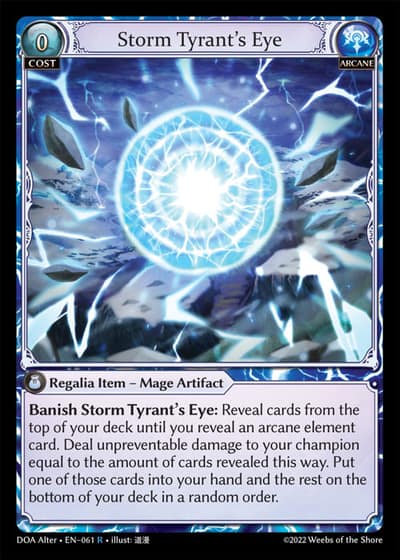 Storm Tyrant's Eye DOA Alter-EN-061-Foil-Rare (R) - Dawn of Ashes Alter Edition - Grand Archive Card