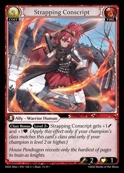 Strapping Conscript DOA Alter-EN-156-Foil-Uncommon (U) - Dawn of Ashes Alter Edition - Grand Archive Card