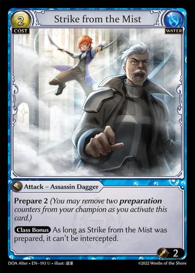 Strike from the Mist DOA Alter-EN-193-Foil-Uncommon (U) - Dawn of Ashes Alter Edition - Grand Archive Card