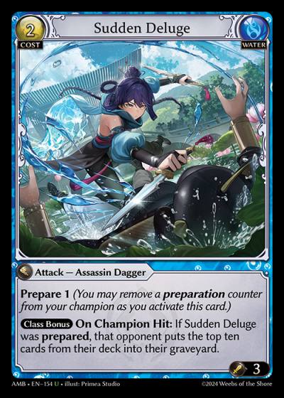 Sudden Deluge AMB-EN-154-Normal-Uncommon (U) - Mortal Ambition - Grand Archive Card