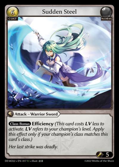 Sudden Steel DEMO22-EN-017-Normal-Uncommon (U) - LGS Demo 2022 - Grand Archive Card
