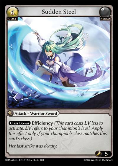 Sudden Steel DOA Alter-EN-112-Foil-Common (C) - Dawn of Ashes Alter Edition - Grand Archive Card