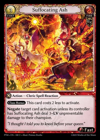 Suffocating Ash PTM-EN-100-Foil-Uncommon (U) - Phantom Monarchs - Grand Archive Card