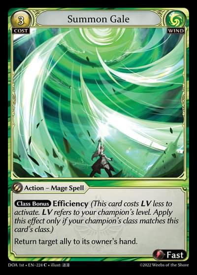 Summon Gale DOA 1st-EN-224-Foil-Common (C) - Dawn of Ashes First Edition - Grand Archive Card