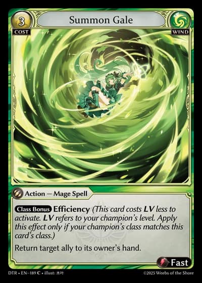 Summon Gale DTR-EN-189-Foil-Common (C) - Distorted Reflections - Grand Archive Card