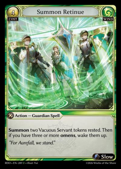 Summon Retinue RDO-EN-289-Foil-Uncommon (U) - Radiant Origins - Grand Archive Card