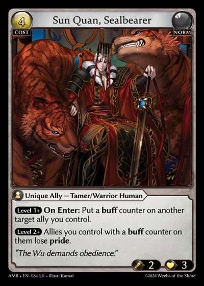 Sun Quan, Sealbearer AMB-EN-084-Normal-Super Rare (SR) - Mortal Ambition - Grand Archive Card