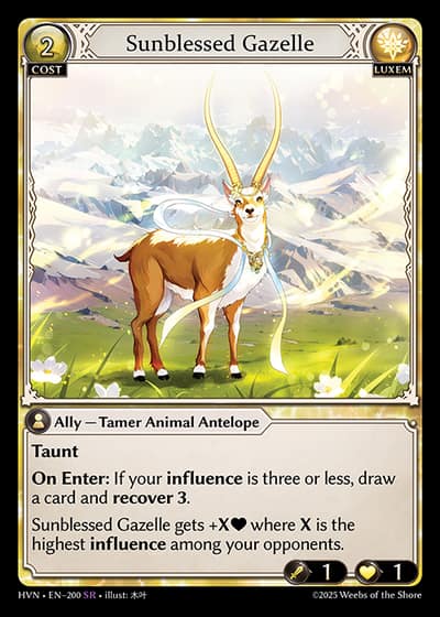 Sunblessed Gazelle HVN-EN-200-Foil-Super Rare (SR) - Abyssal Heaven - Grand Archive Card