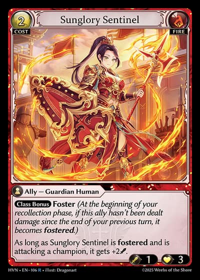 Sunglory Sentinel HVN-EN-106-Foil-Rare (R) - Abyssal Heaven - Grand Archive Card