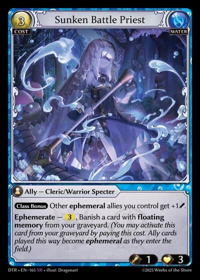 Sunken Battle Priest DTR-EN-165-Foil-Super Rare (SR) - Distorted Reflections - Grand Archive Card