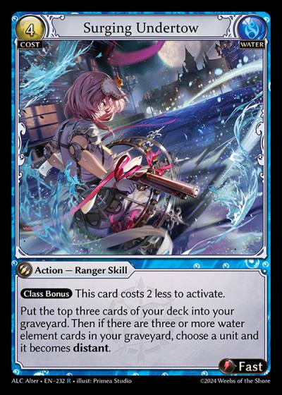 Surging Undertow ALC Alter-EN-232-Normal-Rare (R) - Alchemical Revolution Alter Edition - Grand Archive Card