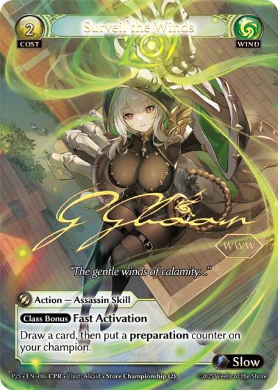 Surveil the Winds P25-EN-086-Normal-Collector Promo Rare (CPR) - Promotional 2025 - Grand Archive Card