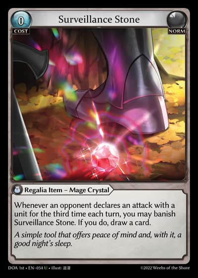 Surveillance Stone DOA 1st-EN-054-Foil-Uncommon (U) - Dawn of Ashes First Edition - Grand Archive Card