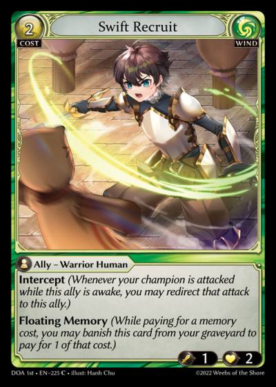 Swift Recruit DOA 1st-EN-225-Foil-Common (C) - Dawn of Ashes First Edition - Grand Archive Card
