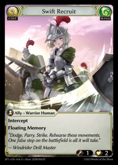 Swift Recruit SP1-EN-016-Foil-Uncommon (U) - Supporter Pack 1 - Grand Archive Card