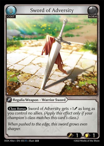 Sword of Adversity DOA Alter-EN-055-Foil-Rare (R) - Dawn of Ashes Alter Edition - Grand Archive Card