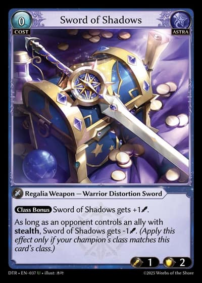 Sword of Shadows DTR-EN-037-Foil-Uncommon (U) - Distorted Reflections - Grand Archive Card