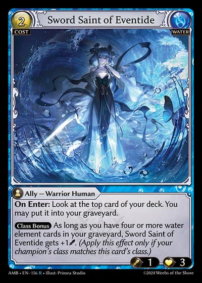 Sword Saint of Eventide AMB-EN-156-Foil-Rare (R) - Mortal Ambition - Grand Archive Card