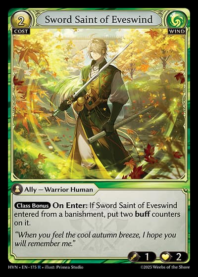 Sword Saint of Eveswind HVN-EN-175-Foil-Rare (R) - Abyssal Heaven - Grand Archive Card
