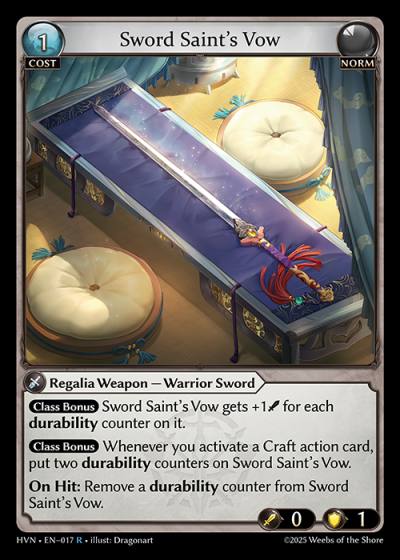 Sword Saint's Vow HVN-EN-017-Foil-Rare (R) - Abyssal Heaven - Grand Archive Card