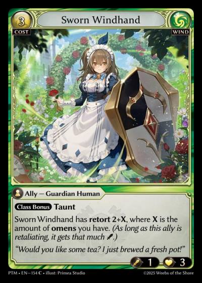 Sworn Windhand PTM-EN-154-Foil-Common (C) - Phantom Monarchs - Grand Archive Card
